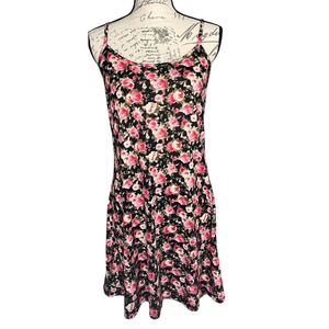 Xhilaration Floral Rose Spaghetti Strap Summer Dress Size L